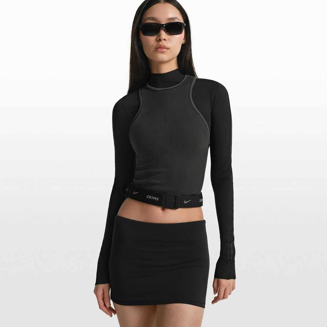 NikeSKIMS MATTE FOLDOVER WB 3 INCH SHORT | OBSIDIAN