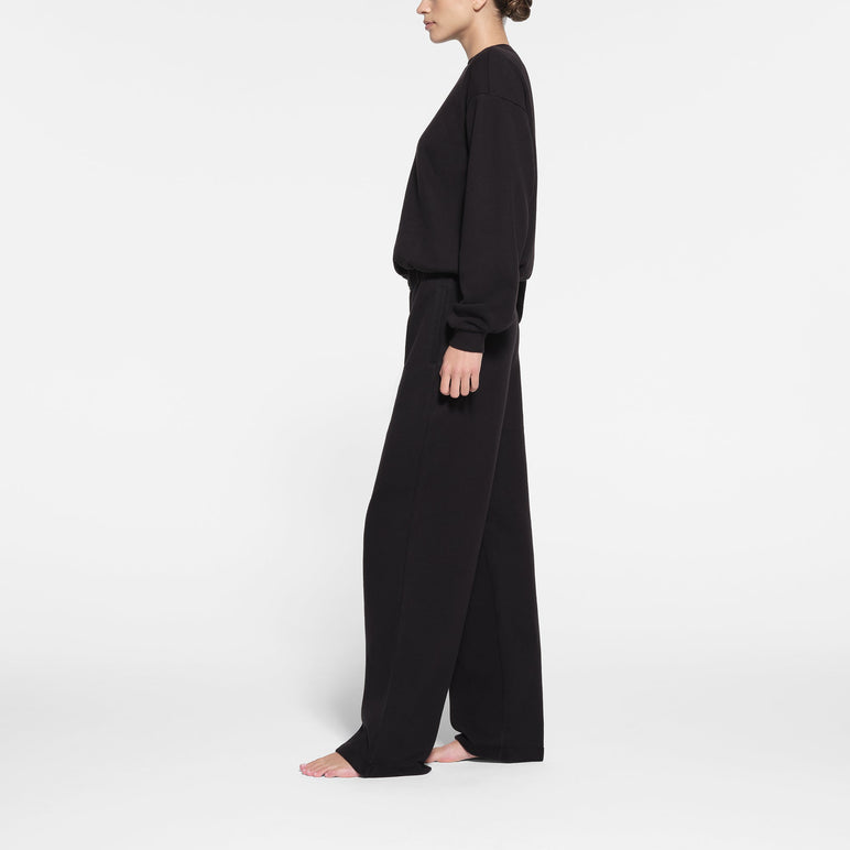 COTTON FLEECE STRAIGHT LEG PANT | ONYX