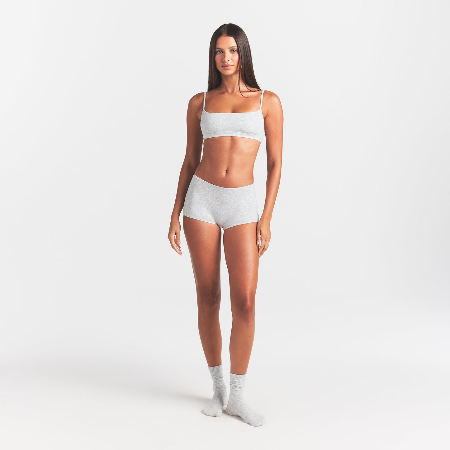 EVERYDAY COTTON SCOOP BRALETTE | LIGHT HEATHER GREY