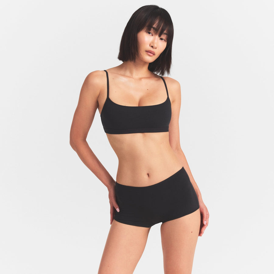 EVERYDAY COTTON SCOOP BRALETTE | ONYX
