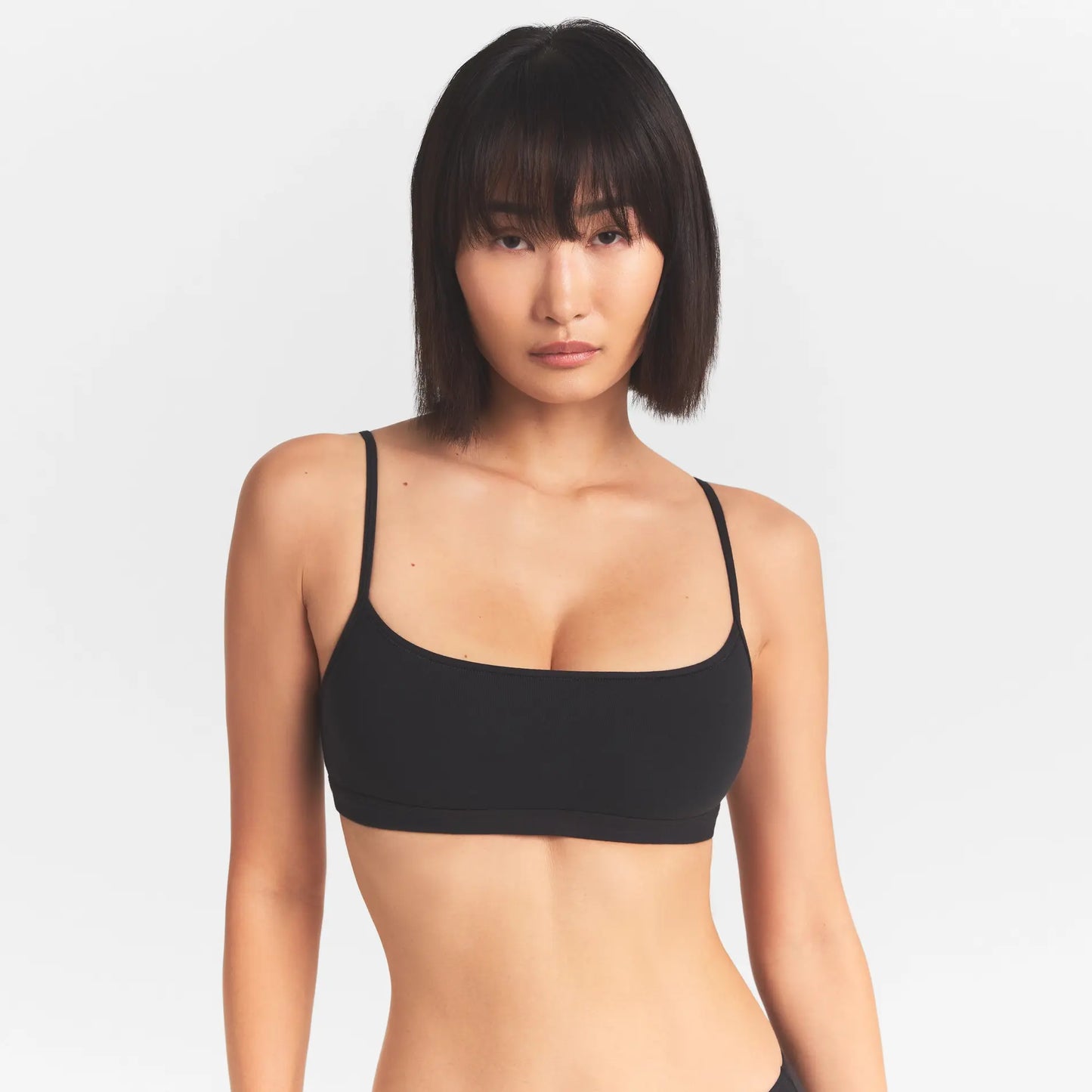 EVERYDAY COTTON SCOOP BRALETTE | ONYX