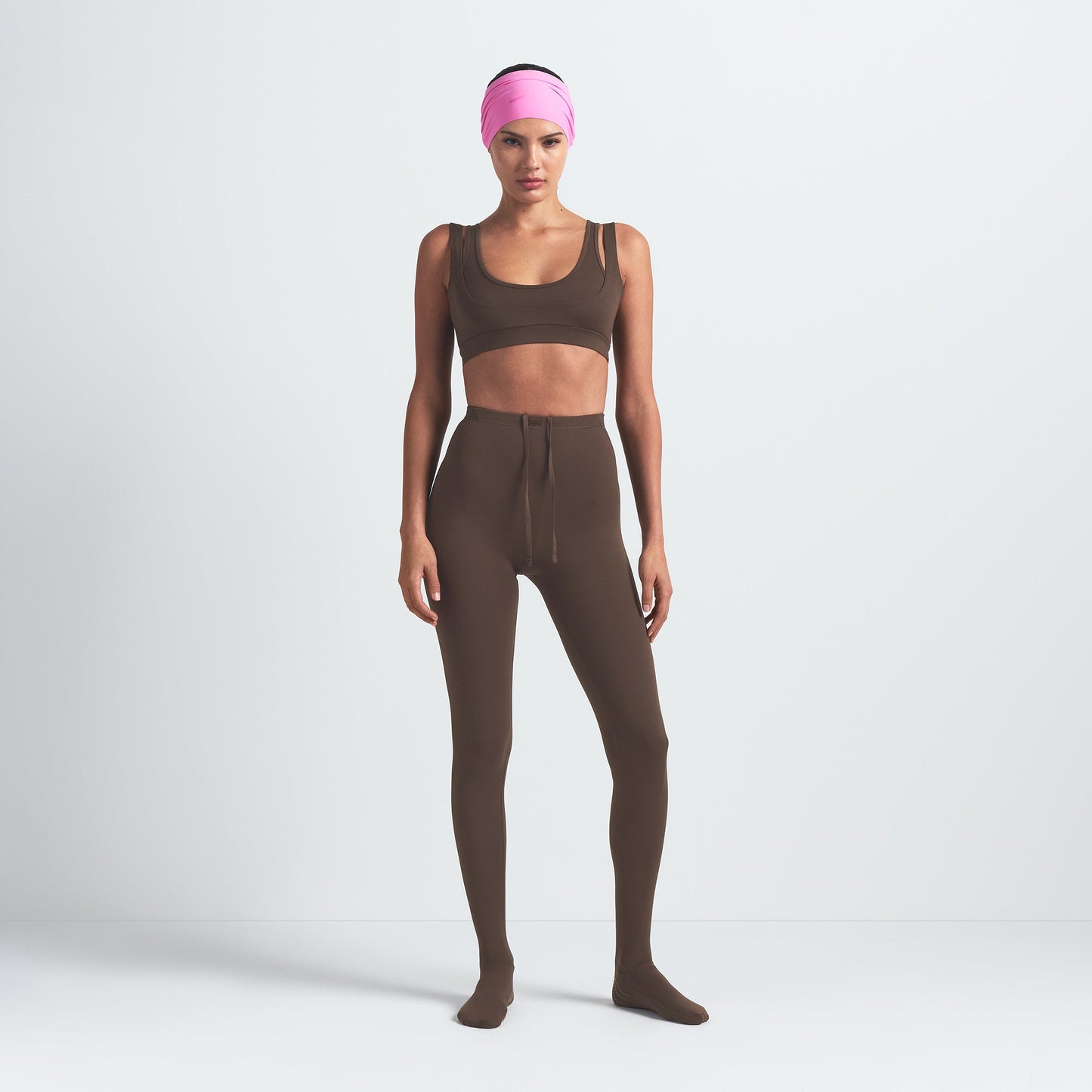 NikeSKIMS MATTE DOUBLE STRAP SCOOP BRA | DARK SEPIA