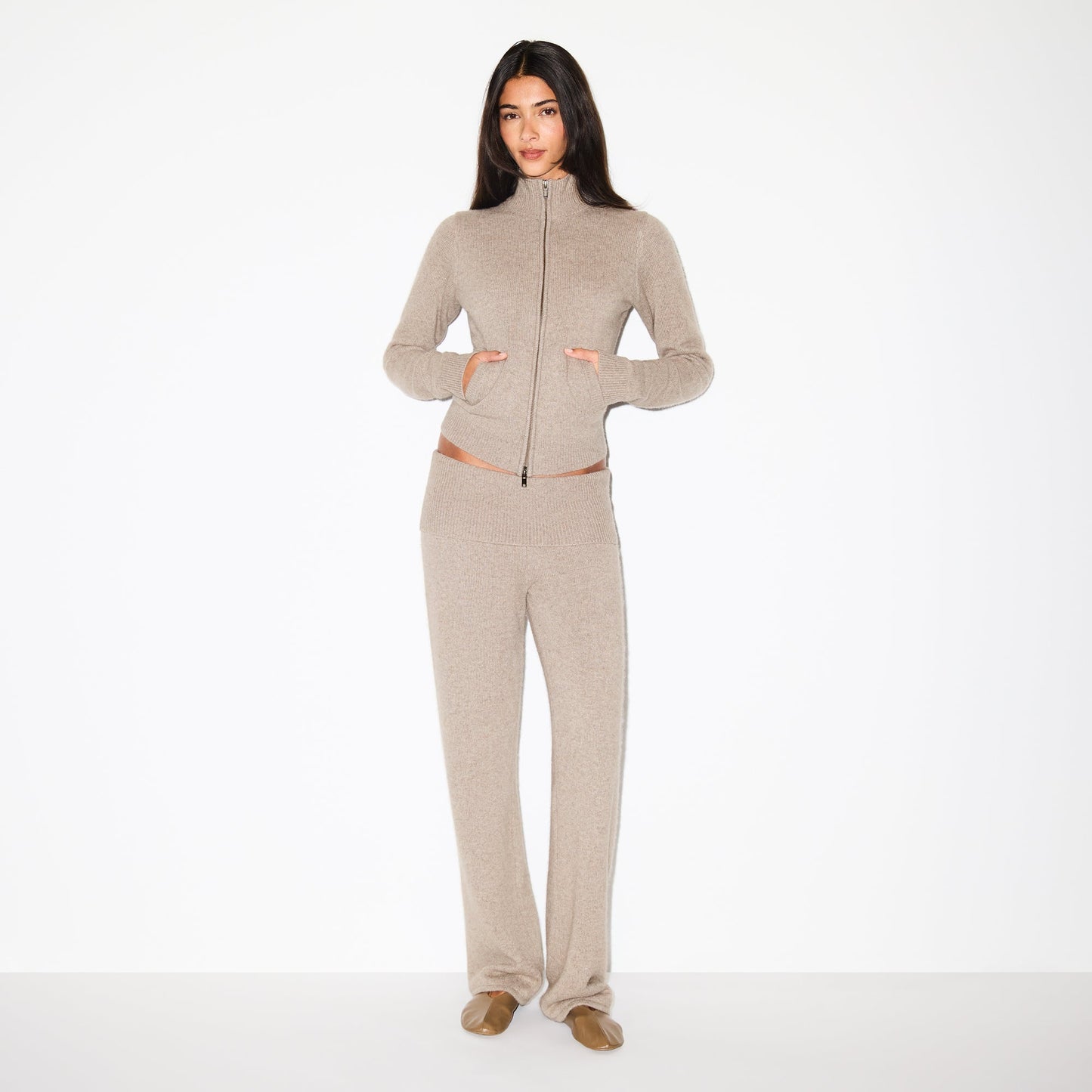 WOOL CASHMERE FOLDOVER PANT | LINEN