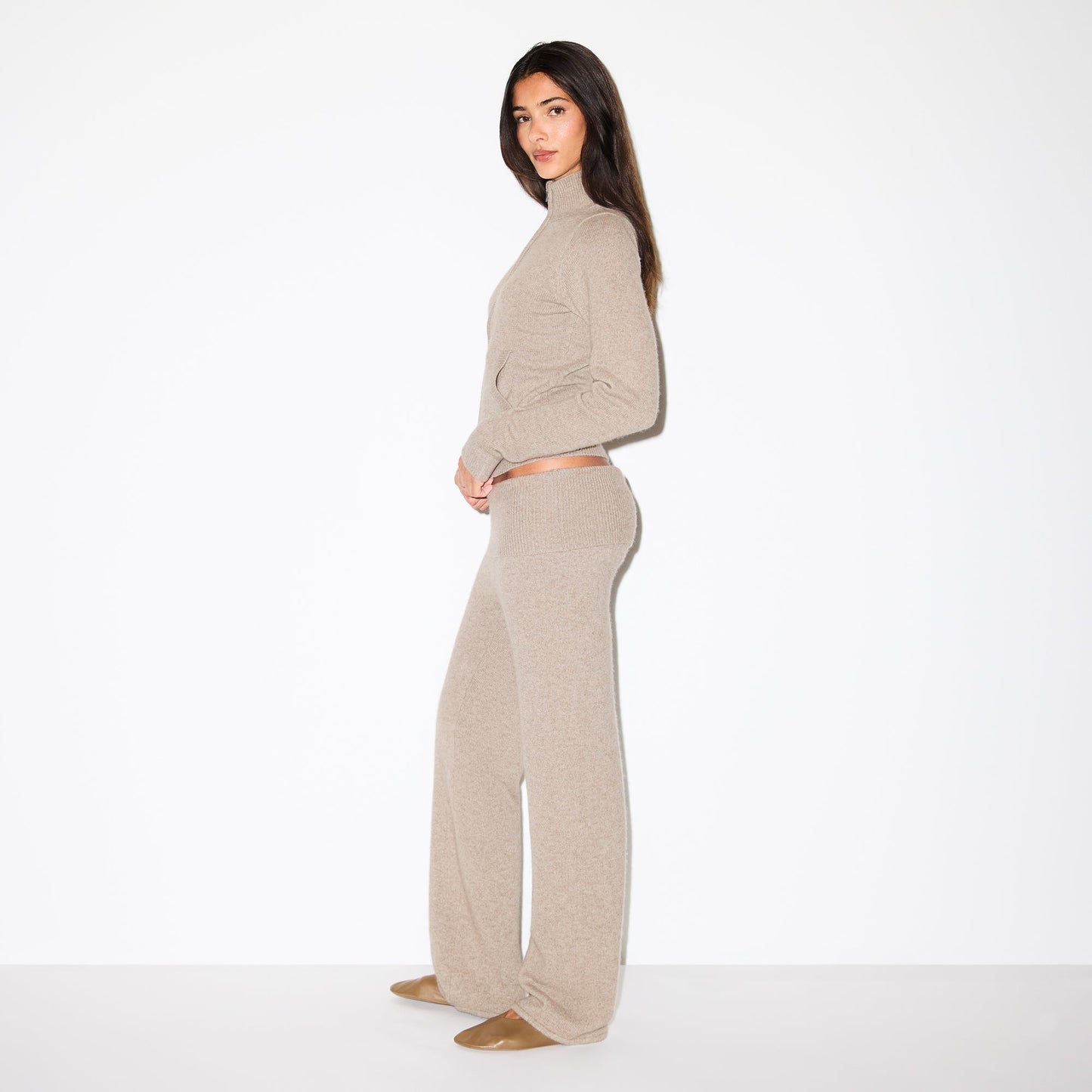 WOOL CASHMERE FOLDOVER PANT | LINEN
