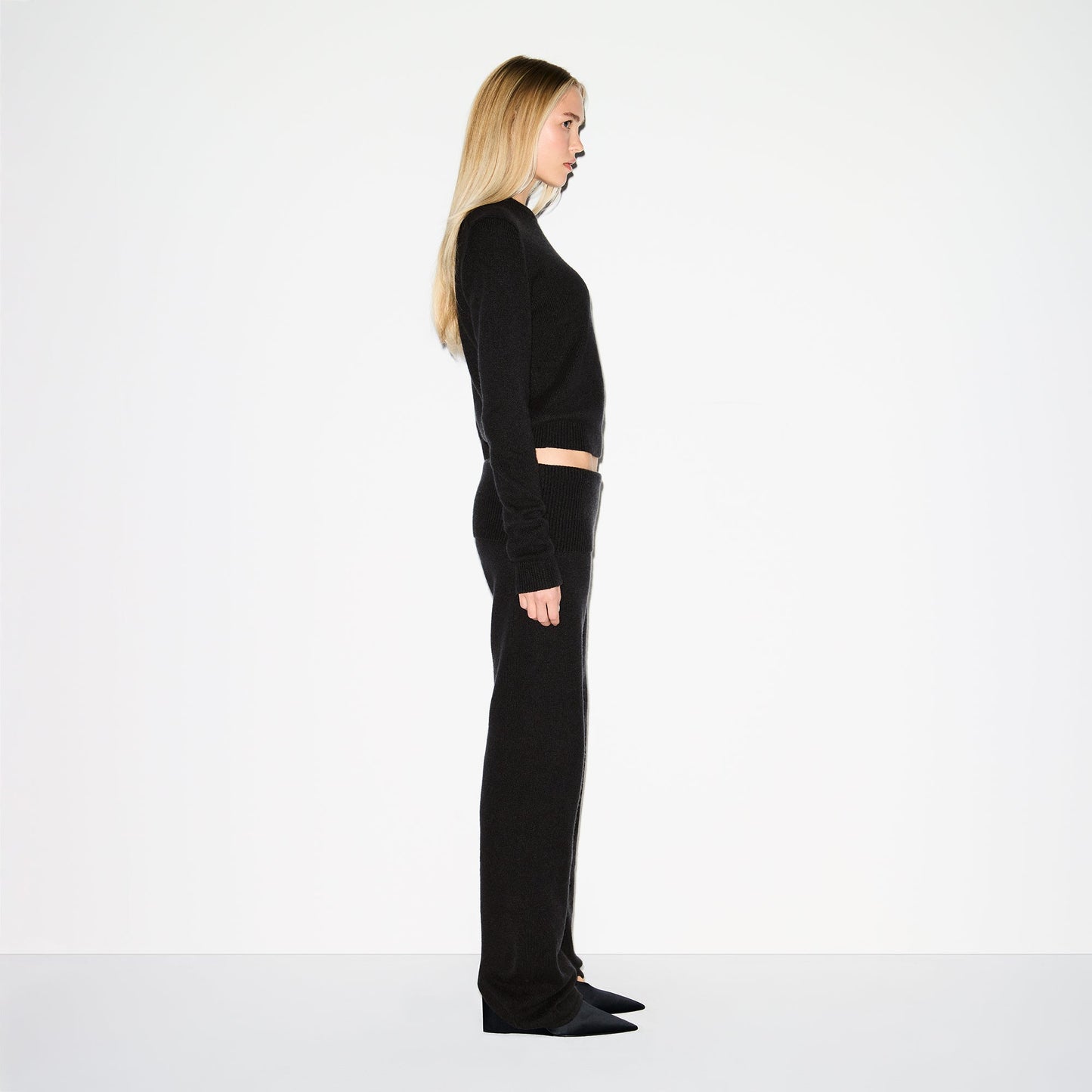 WOOL CASHMERE FOLDOVER PANT | ONYX