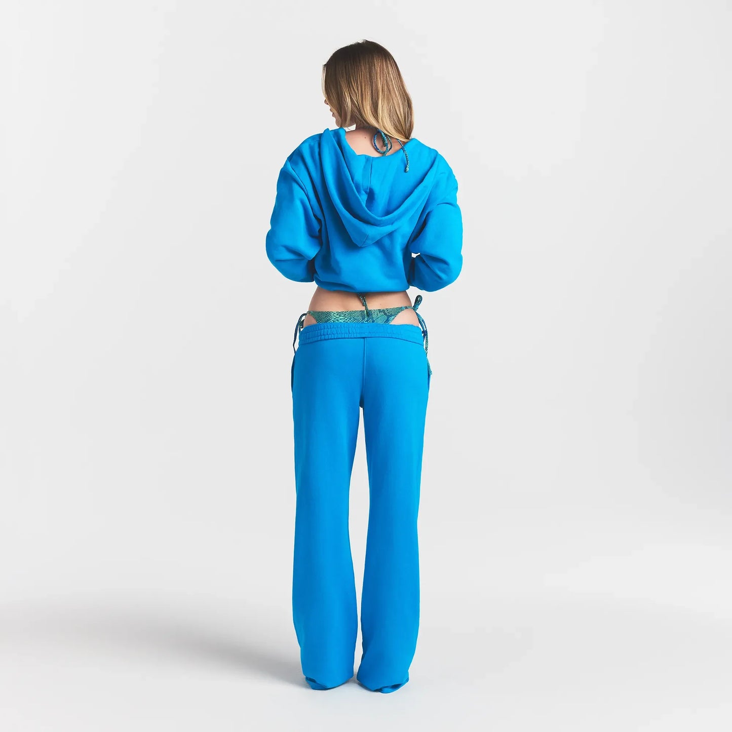FRENCH TERRY STRAIGHT LEG PANT | CERULEAN