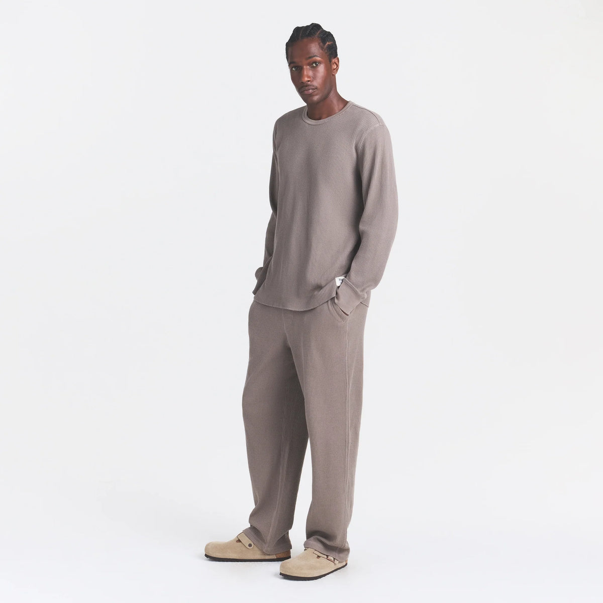 WAFFLE MENS STRAIGHT LEG PANT | MINK