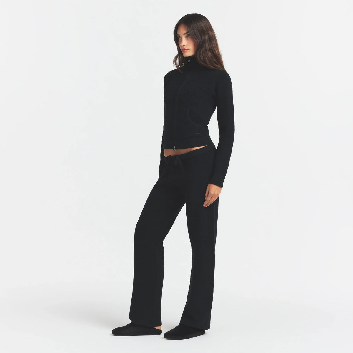 TEXTURED KNIT SHERPA PANT | ONYX