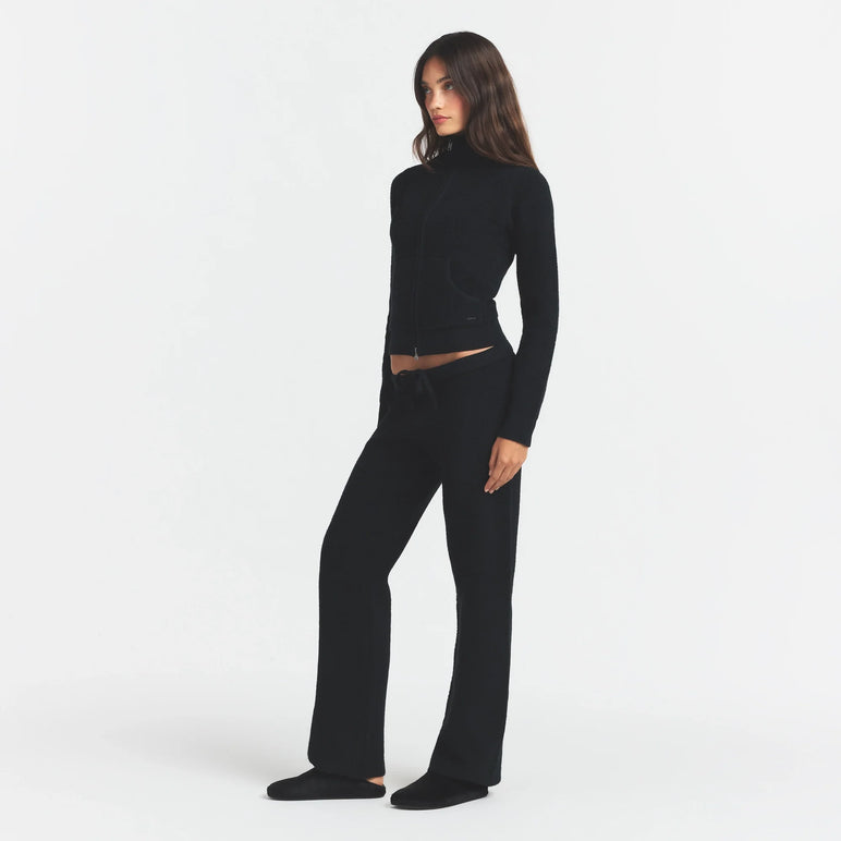 TEXTURED KNIT SHERPA PANT | ONYX
