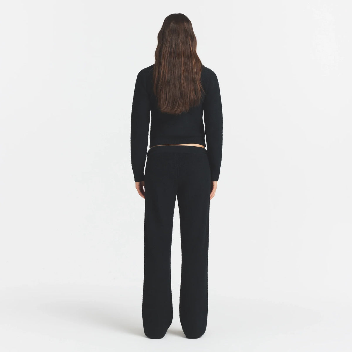 TEXTURED KNIT SHERPA PANT | ONYX