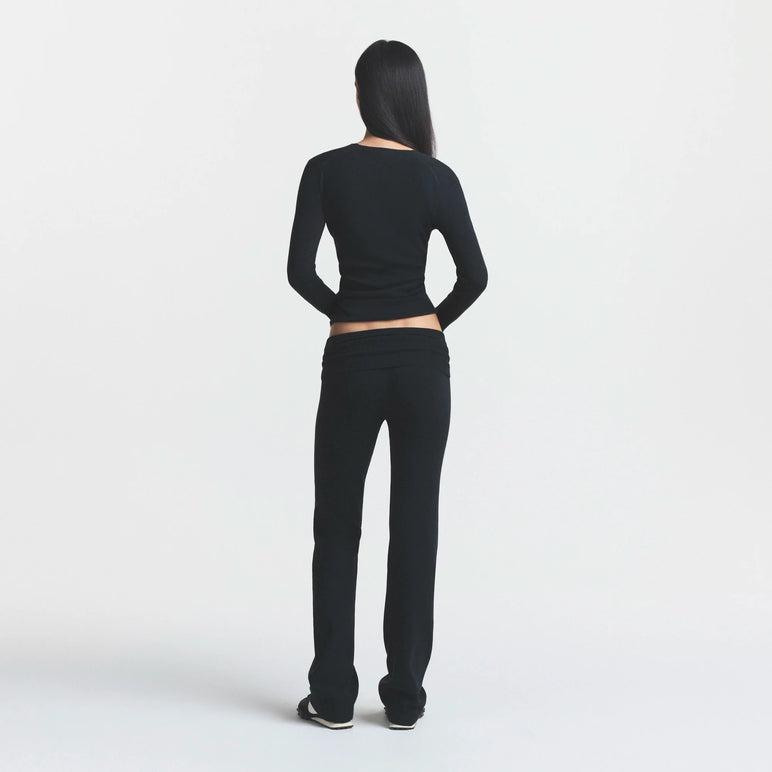 ESSENTIAL KNIT FOLDOVER PANT | ONYX