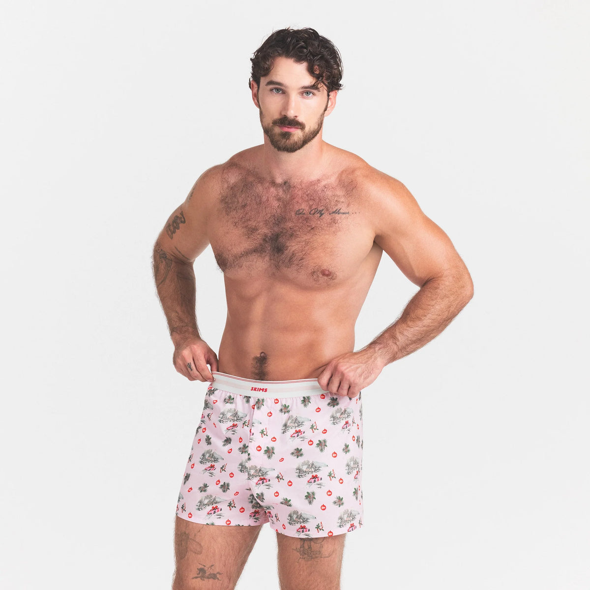 COTTON POPLIN MENS LOGO BAND BOXER | CHERRY BLOSSOM SPORTS CAR GIFT