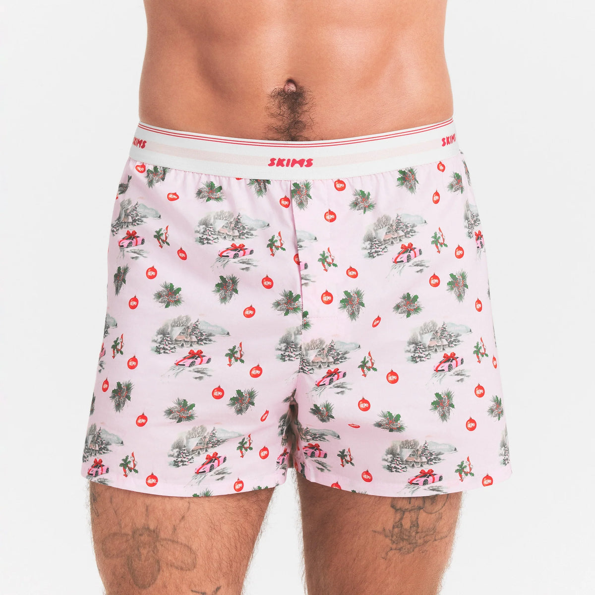 COTTON POPLIN MENS LOGO BAND BOXER | CHERRY BLOSSOM SPORTS CAR GIFT