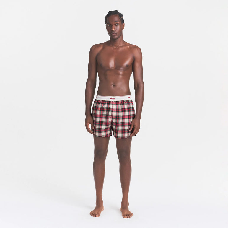 COTTON POPLIN MENS LOGO BAND BOXER | BUFF MINI MONTGOMERY CHECK