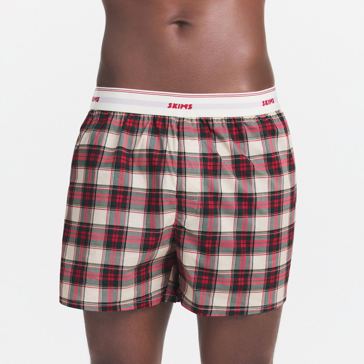 COTTON POPLIN MENS LOGO BAND BOXER | BUFF MINI MONTGOMERY CHECK