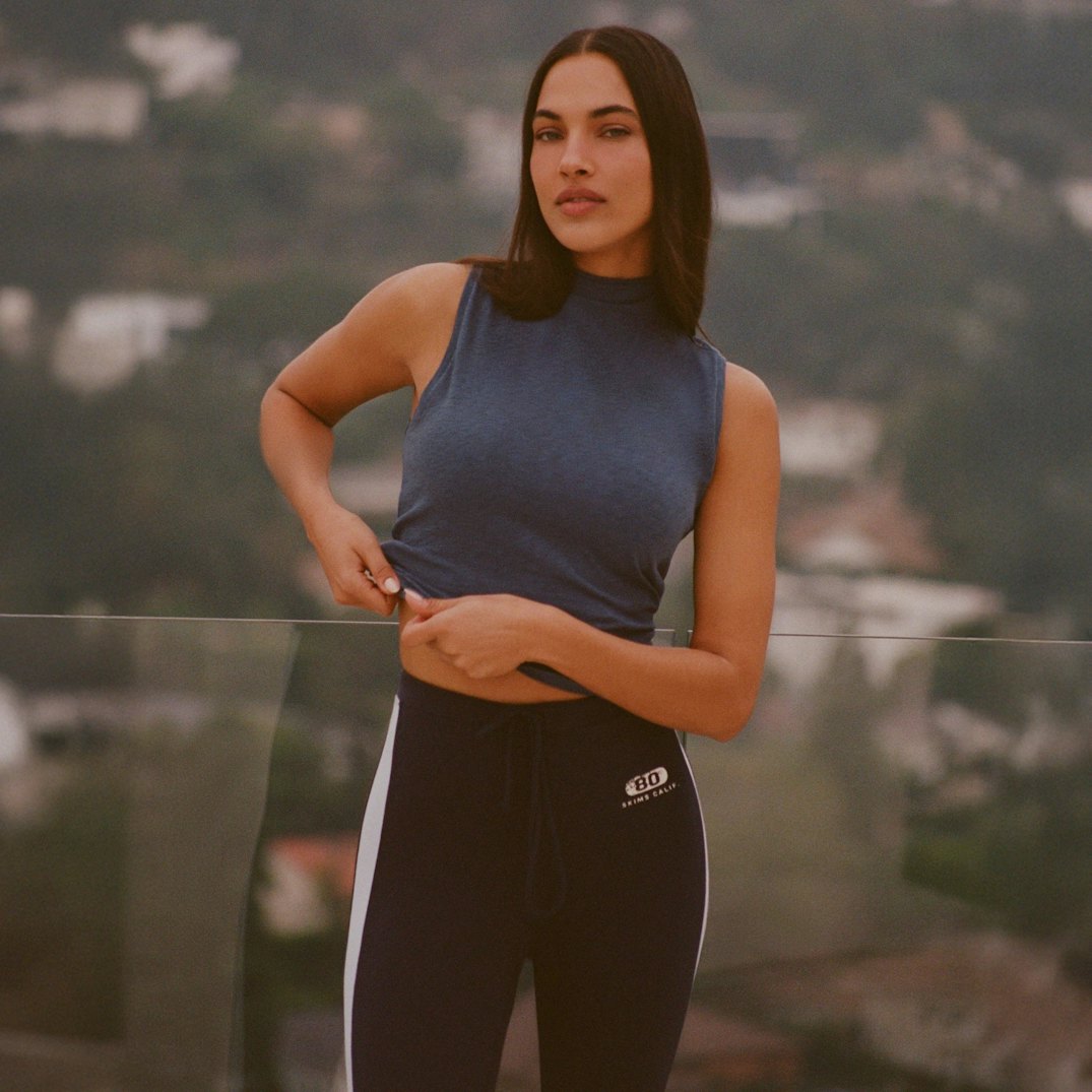 WORN IN JERSEY MOCK NECK TOP | INDIGO