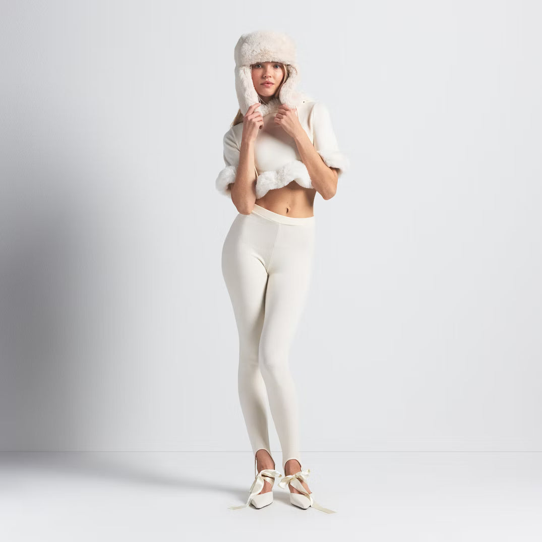 FAUX FUR TRAPPER HAT | EGRET