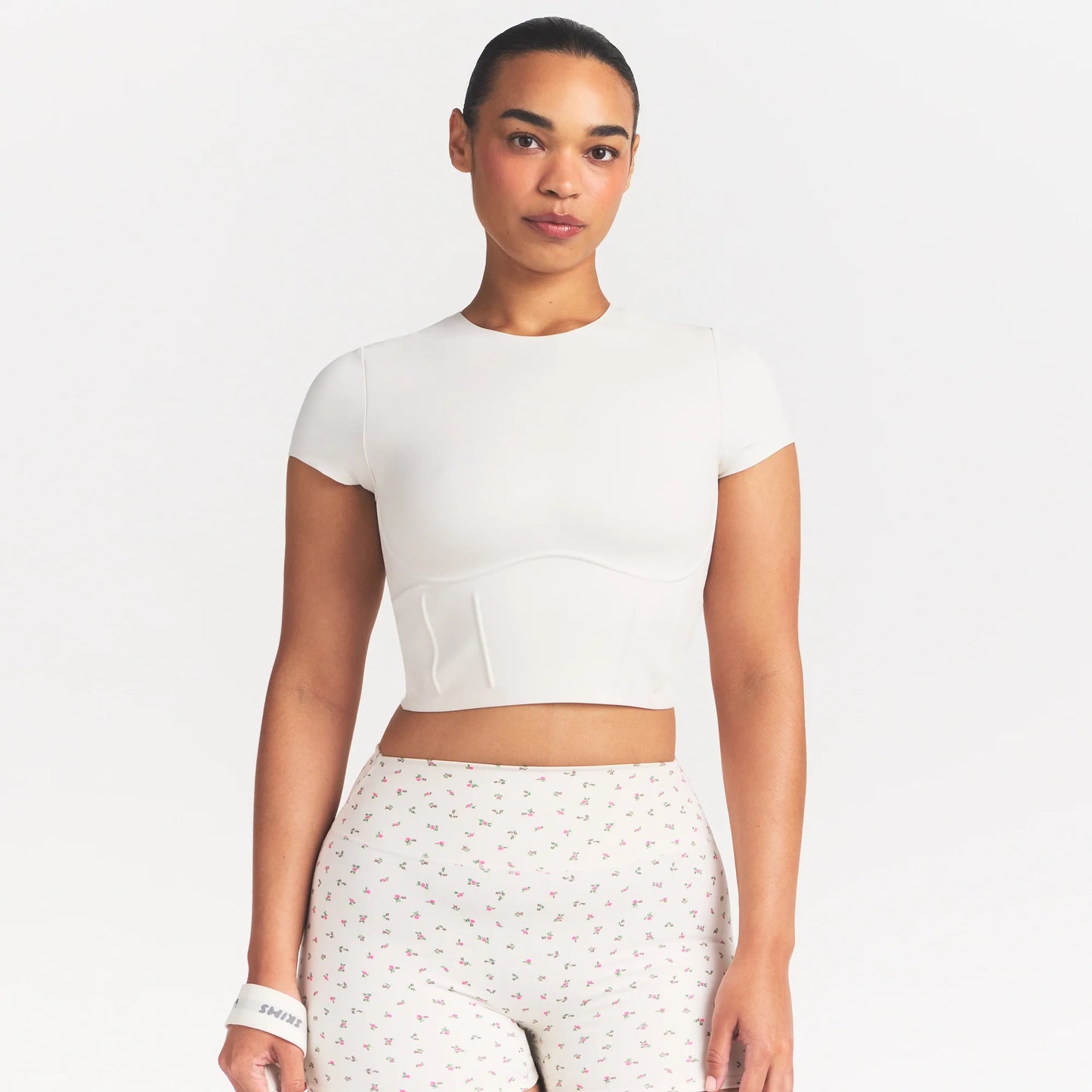 NikeSKIMS MATTE CROPPED CORSET TEE | IVORY