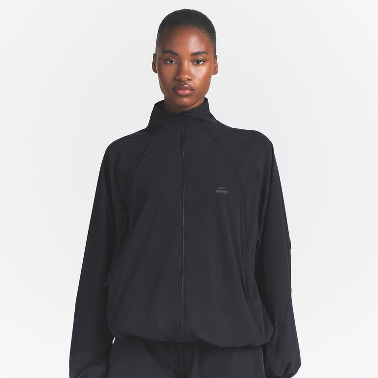 NikeSKIMS STRETCH NYLON OVERSIZED TRACK JACKET | OBSIDIAN