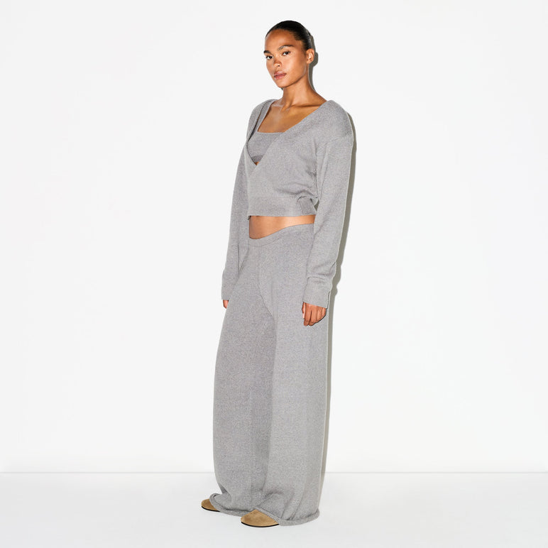 TEXTURED KNIT RELAXED PANT | DARK HEATHER GREY