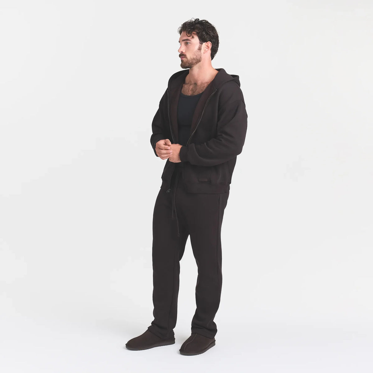 FLEECE LOUNGE MENS CLASSIC STRAIGHT LEG PANT | DARK ROAST