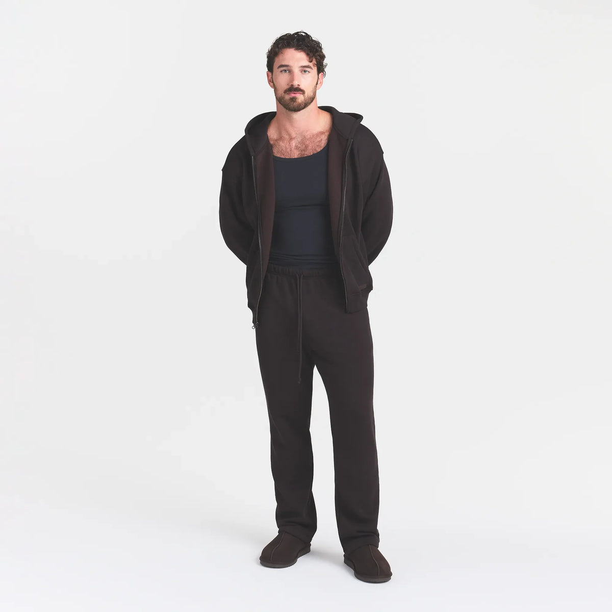 FLEECE LOUNGE MENS CLASSIC STRAIGHT LEG PANT | DARK ROAST
