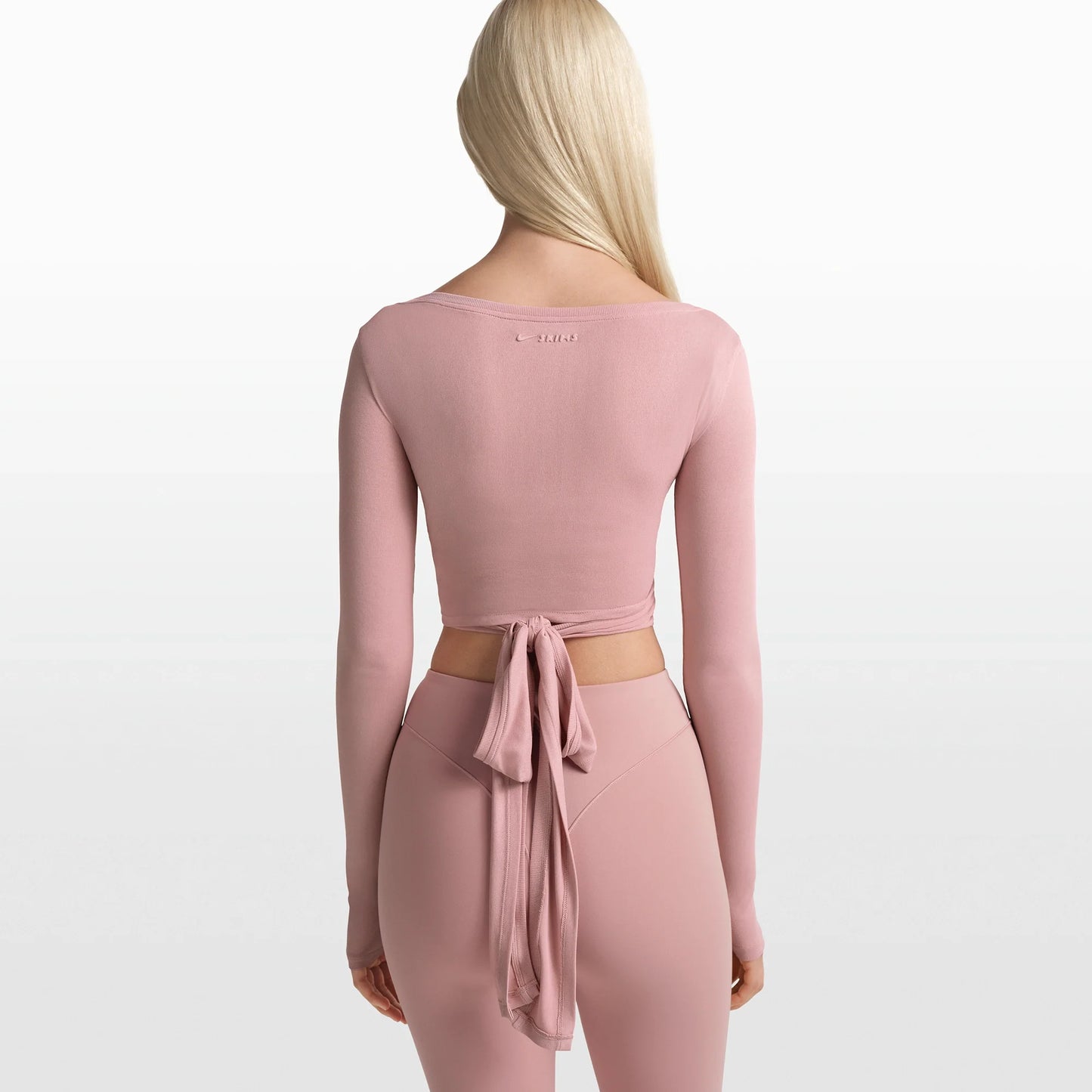 NikeSKIMS STRETCH KNIT WRAP LONG SLEEVE CROPPED TOP | HIMALAYAN