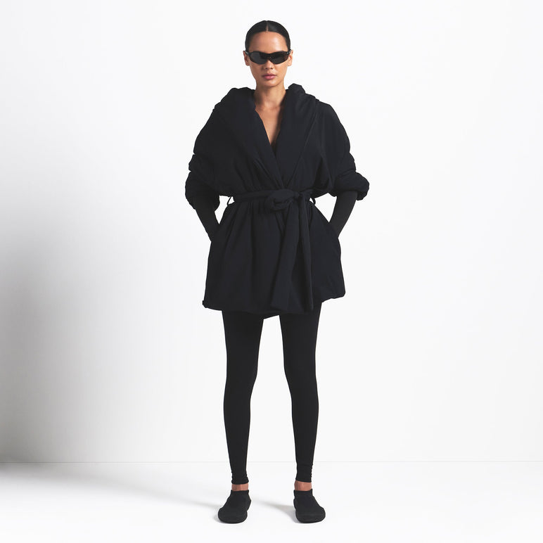 NikeSKIMS WOVEN NYLON WRAP COAT | OBSIDIAN
