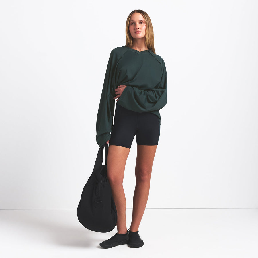 NikeSKIMS AIRY V-NECK OVERSIZED LONG SLEEVE TOP | DARK TEAL