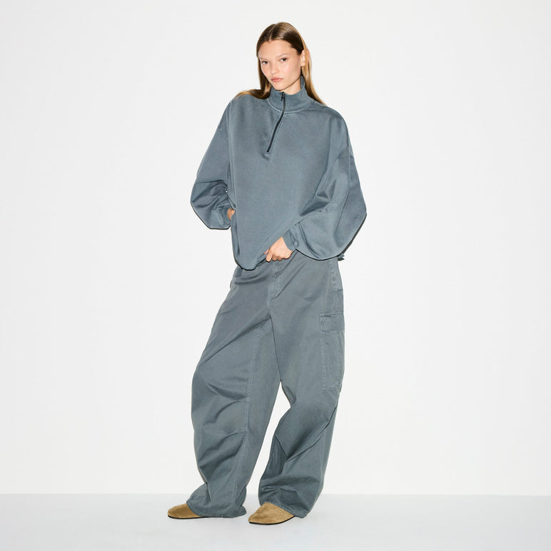 BOYFRIEND FLEECE OVERSIZED HALF ZIP | ZIRCON