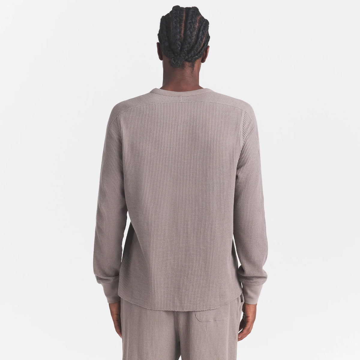 WAFFLE MENS LONG SLEEVE TOP | MINK