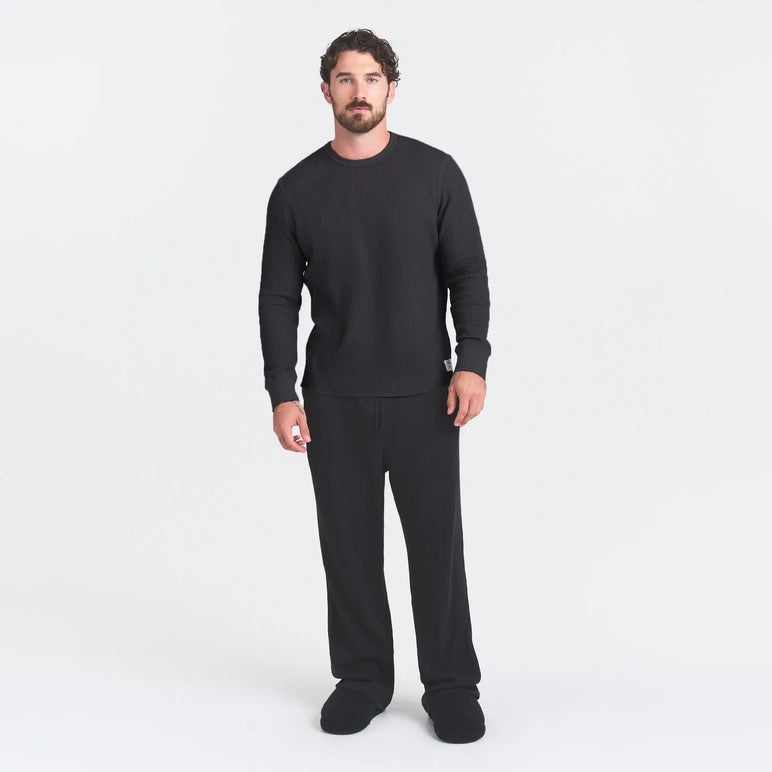 WAFFLE MENS LONG SLEEVE TOP | ONYX