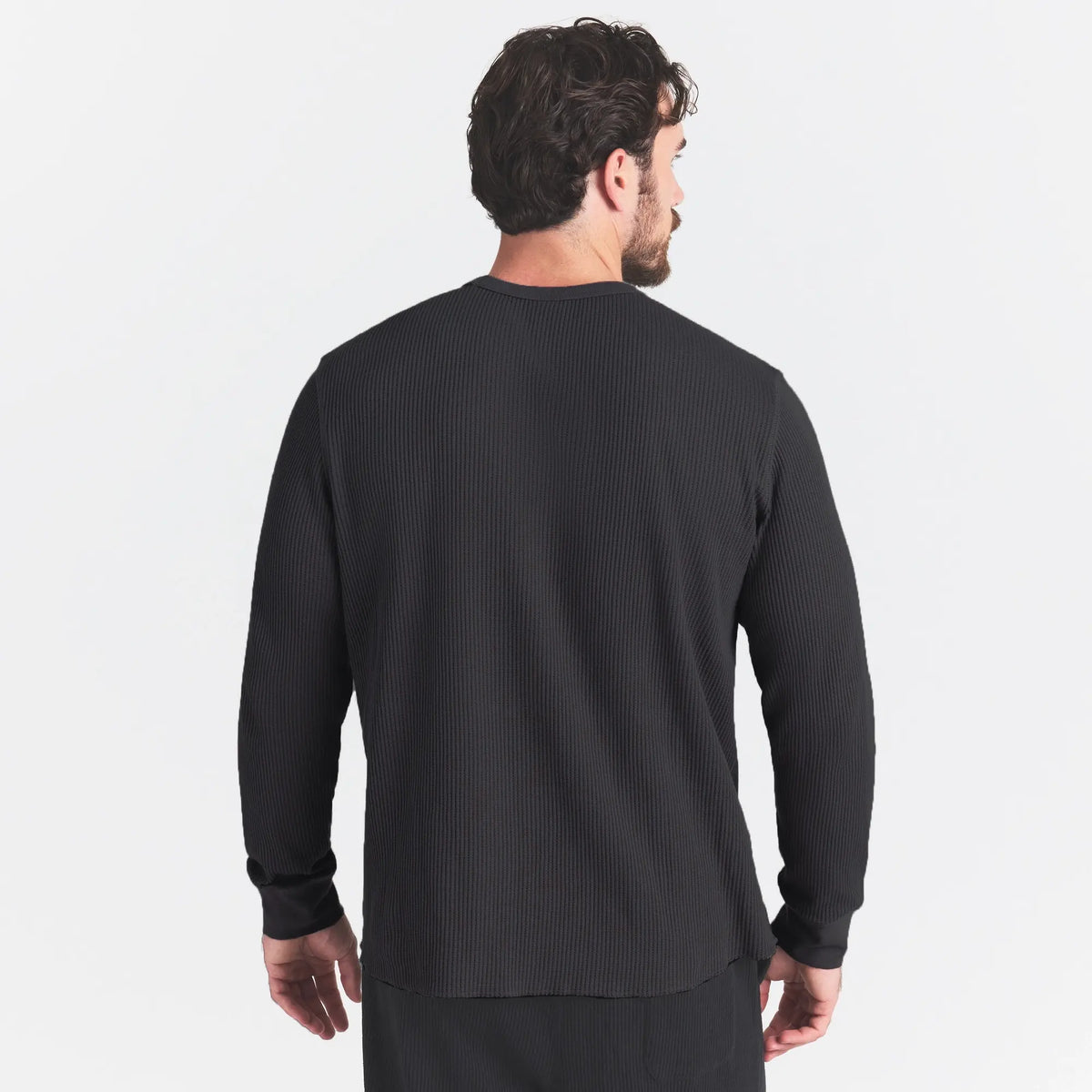 WAFFLE MENS LONG SLEEVE TOP | ONYX