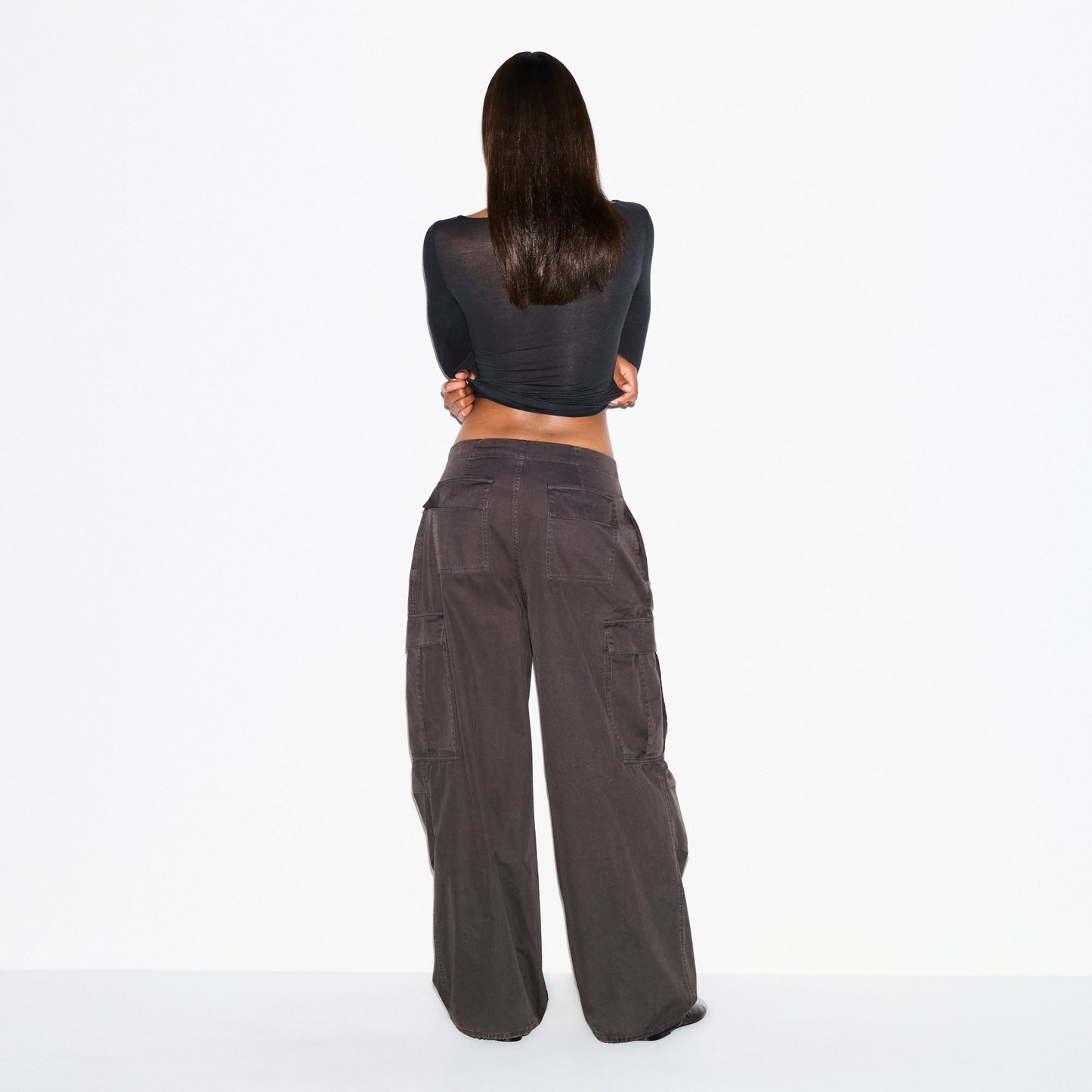 SHEER MODAL LONG SLEEVE BOATNECK TOP | ONYX