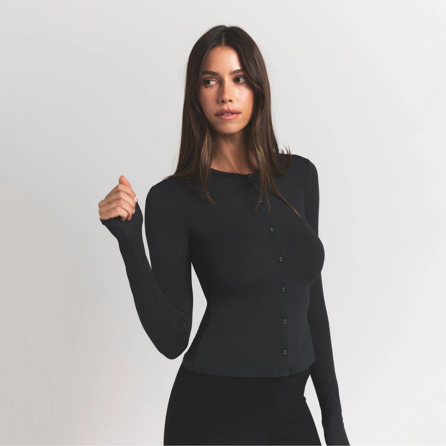 SHEER MODAL CARDIGAN | ONYX