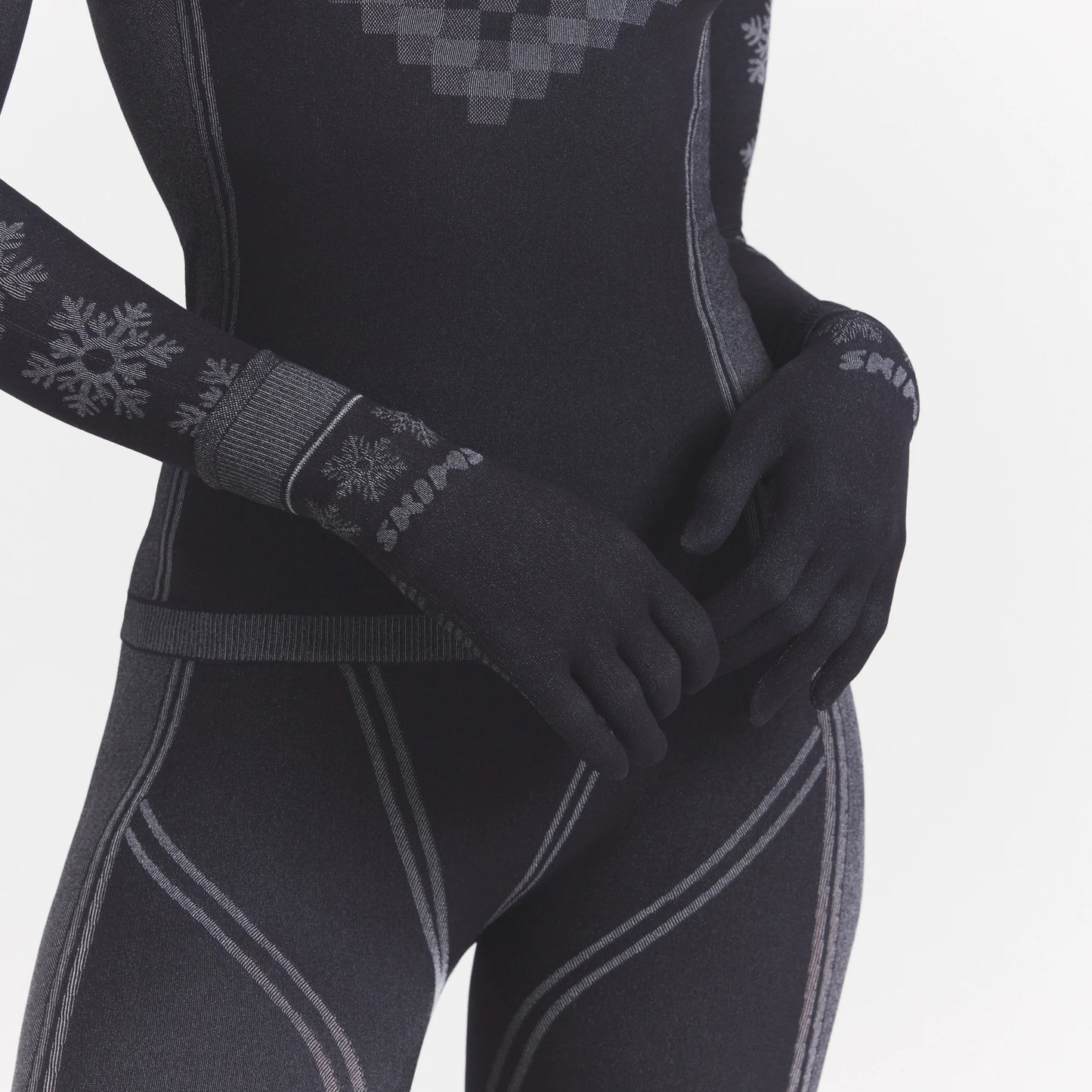 SKIMS FIRST LAYERS GLOVES | OBSIDIAN WINTER FAIR ISLE