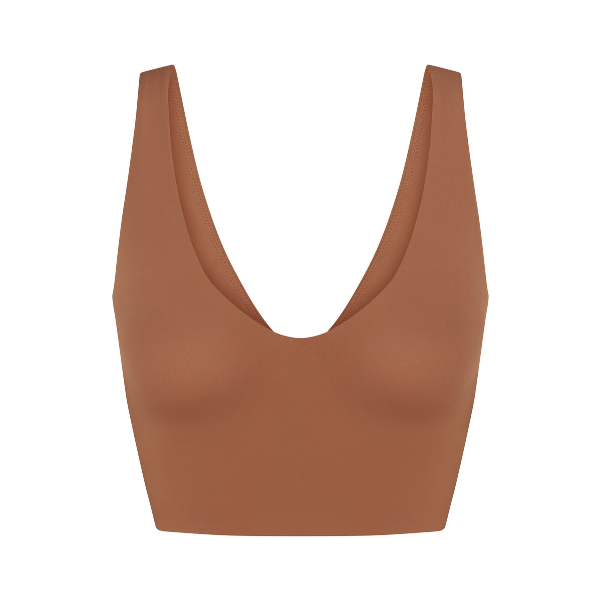 NikeSKIMS MATTE V-NECK BRA TOP | CAROB BROWN