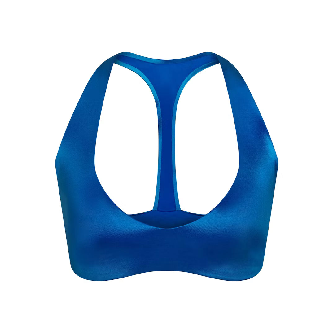 NikeSKIMS SATIN SHINE PLUNGE T-BACK BRA | NSKM COBALT