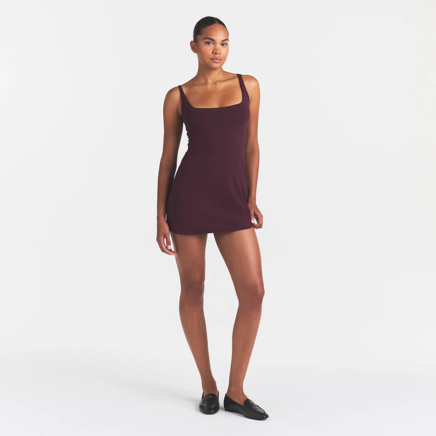 COTTON JERSEY MINI DRESS | CURRANT