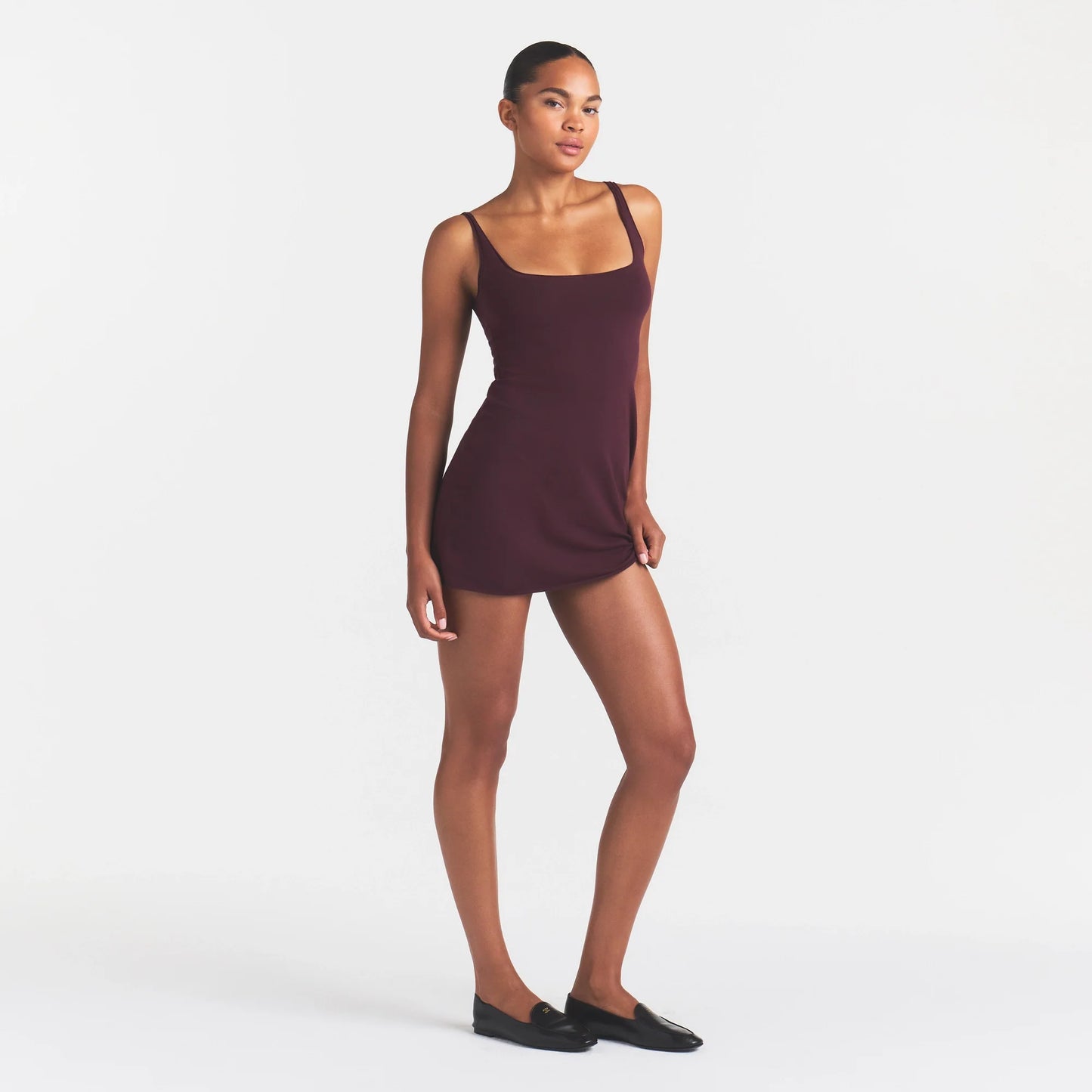 COTTON JERSEY MINI DRESS | CURRANT