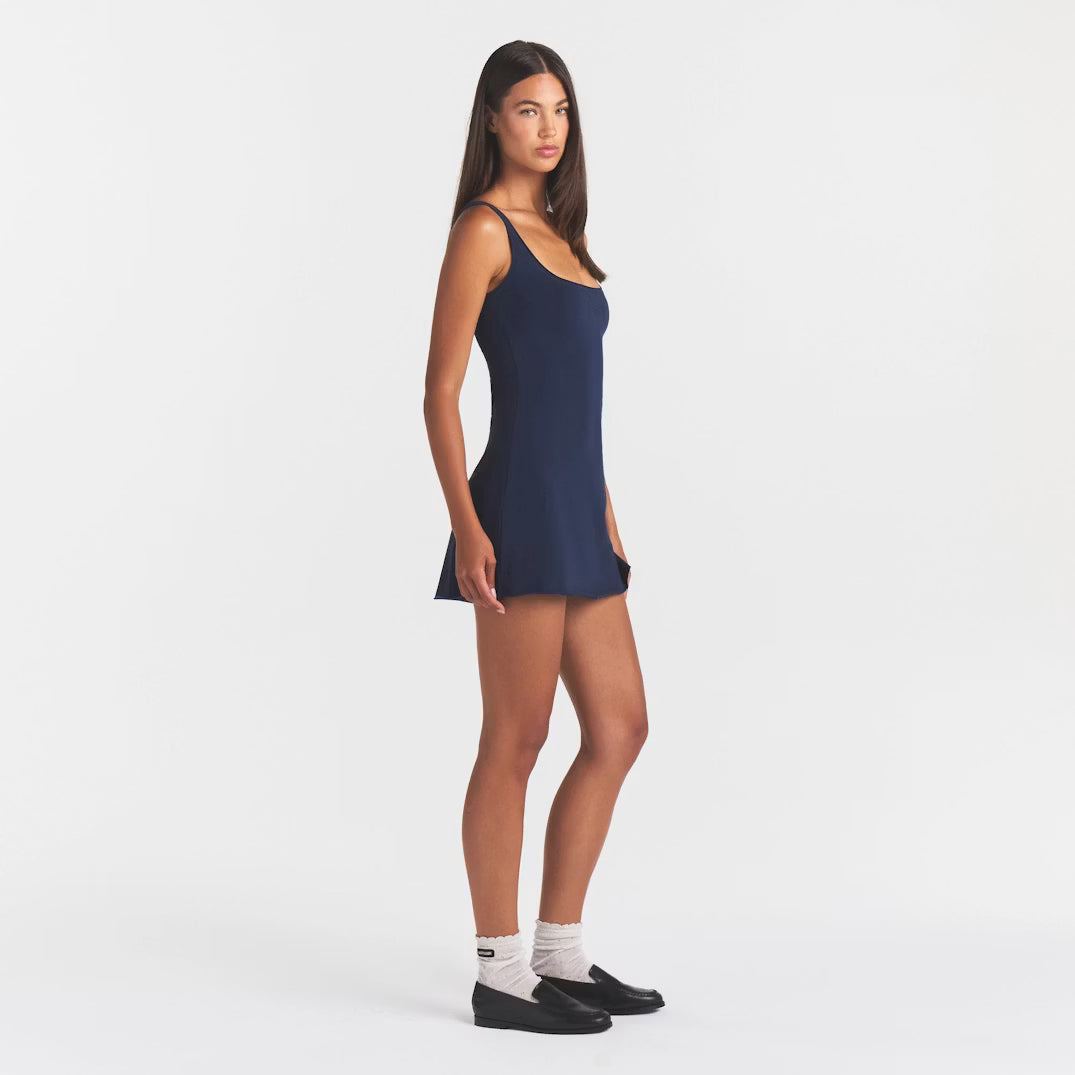 COTTON JERSEY MINI DRESS | NAVY