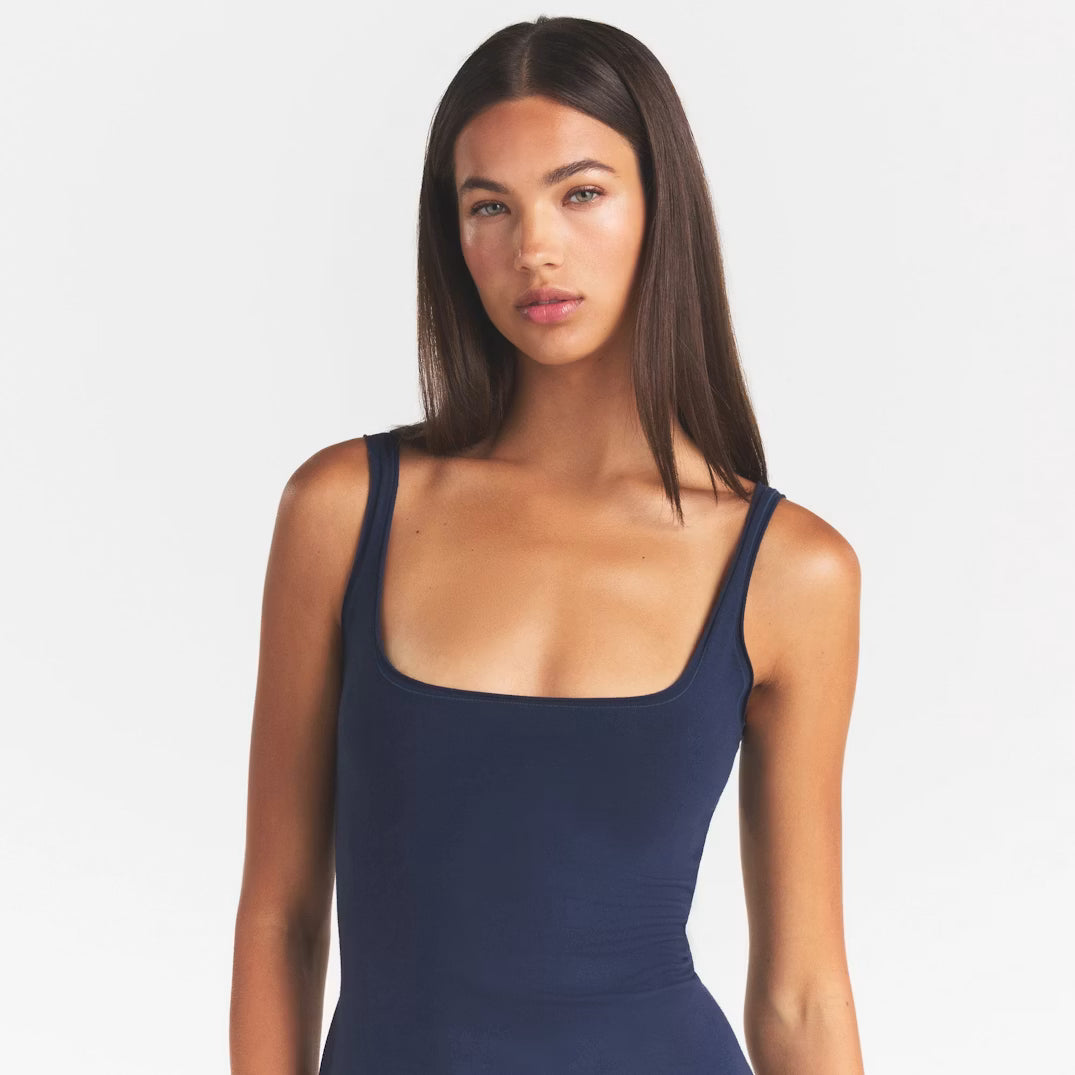 COTTON JERSEY MINI DRESS | NAVY