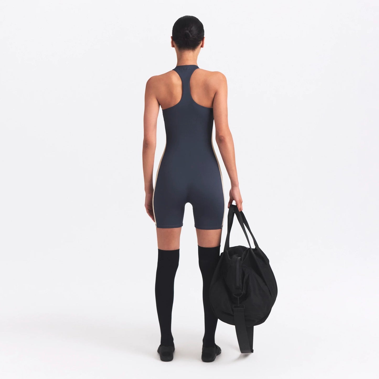 NikeSKIMS MATTE SHINE MIX RACERBACK 5" ONESIE | DEEP ROYAL AND STONE