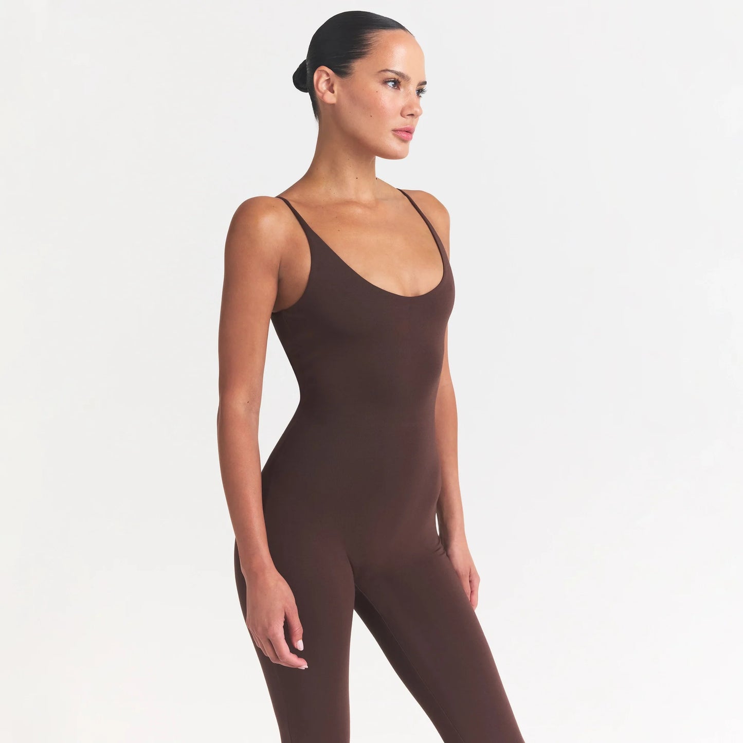 SMOOTH LAYERS CAPRI CATSUIT | COCOA