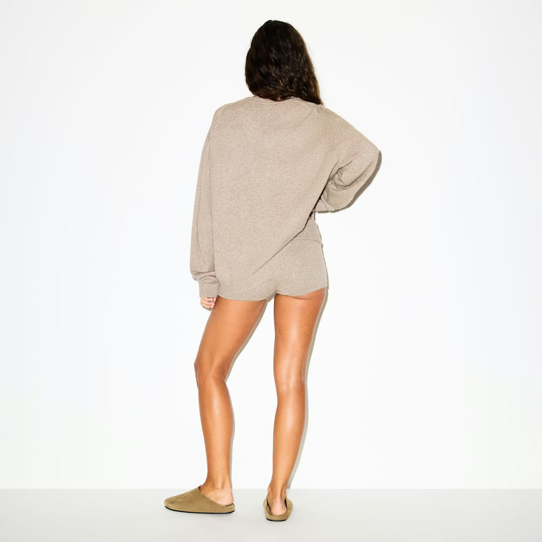 WOOL CASHMERE V NECK PULLOVER SWEATER | LINEN