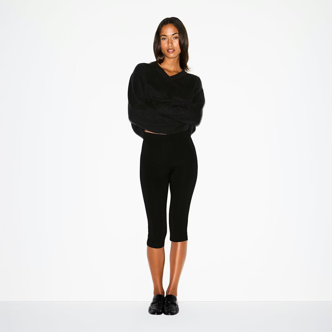 WOOL CASHMERE V NECK PULLOVER SWEATER | ONYX