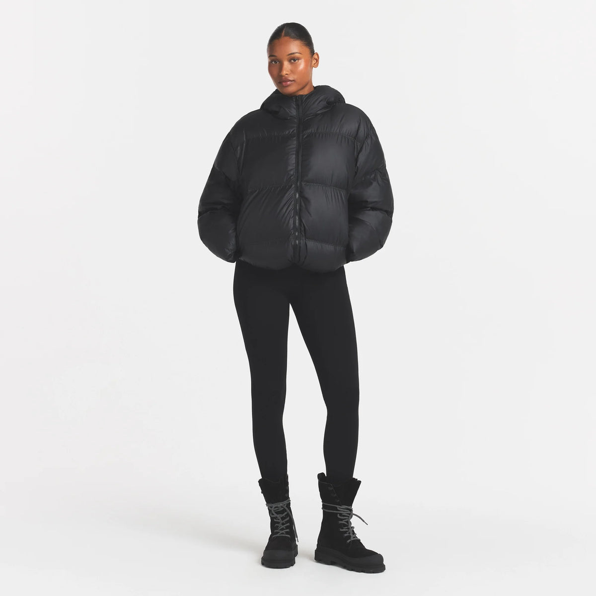 SKIMS PUFFERS HOODED JACKET | ONYX