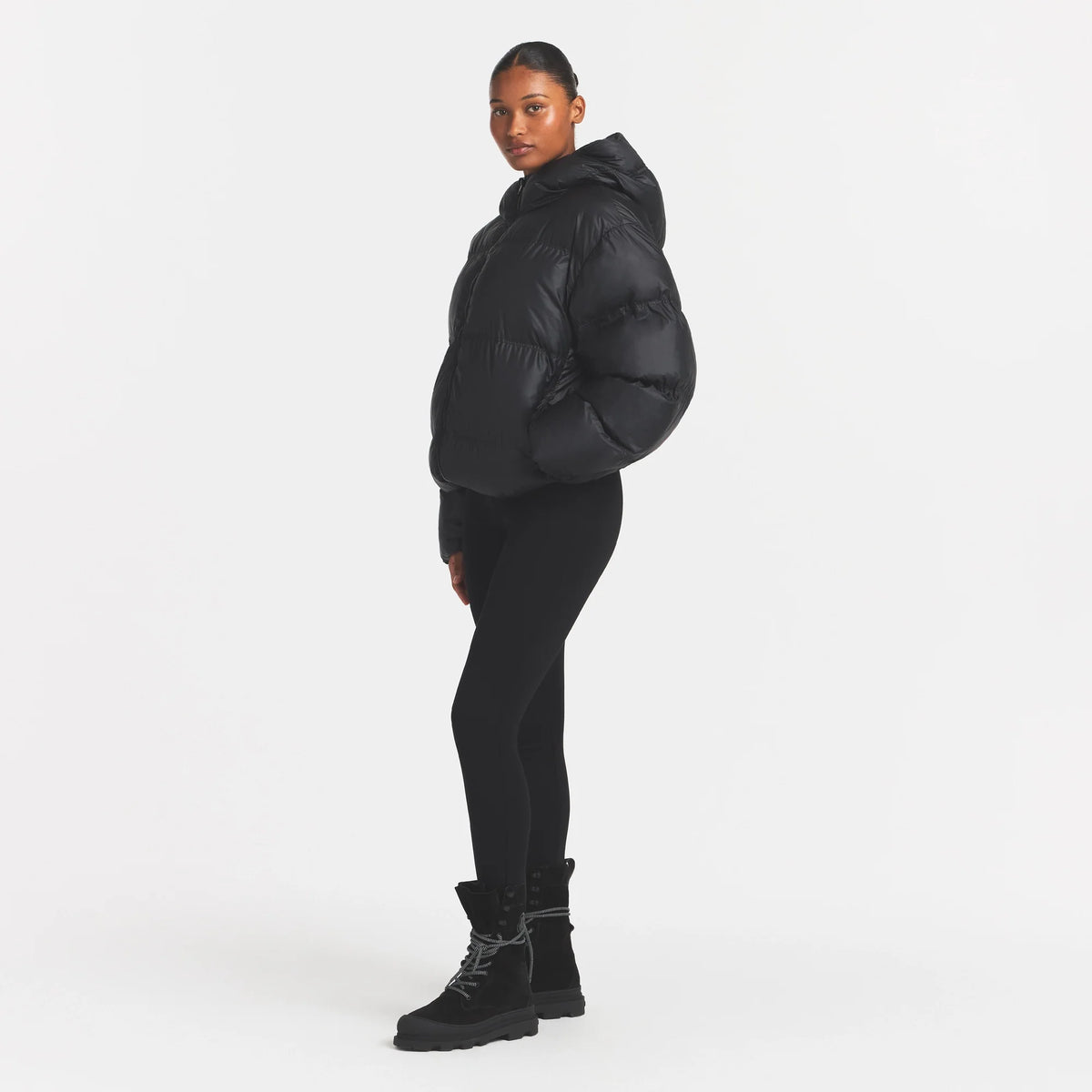 SKIMS PUFFERS HOODED JACKET | ONYX