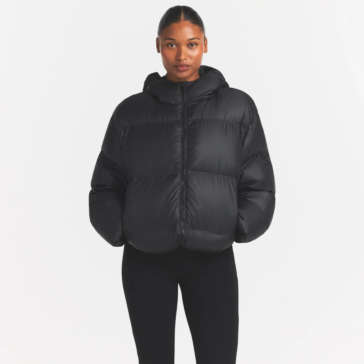 SKIMS PUFFERS HOODED JACKET | ONYX