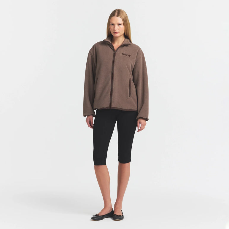 OUTDOOR FLEECE MOCK NECK ZIP UP JACKET | AMETHYST